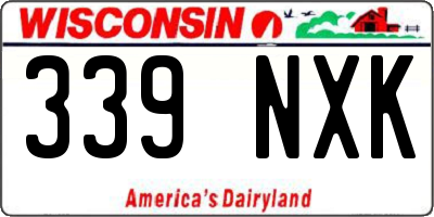 WI license plate 339NXK
