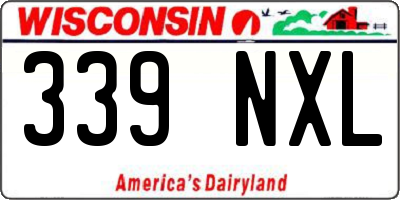 WI license plate 339NXL