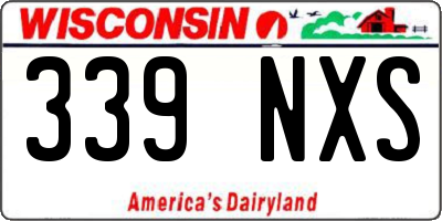 WI license plate 339NXS