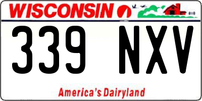 WI license plate 339NXV