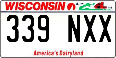 WI license plate 339NXX