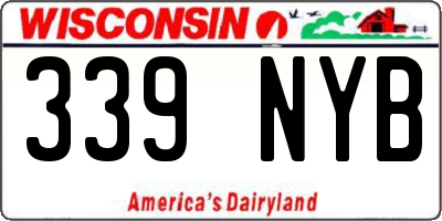 WI license plate 339NYB