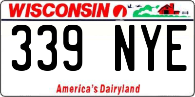 WI license plate 339NYE