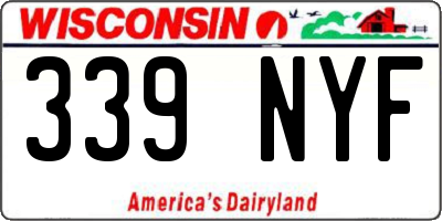 WI license plate 339NYF