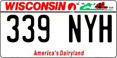 WI license plate 339NYH
