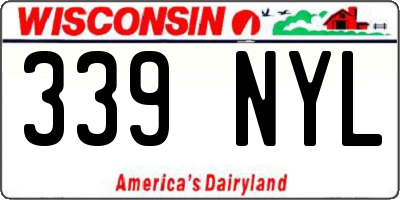 WI license plate 339NYL