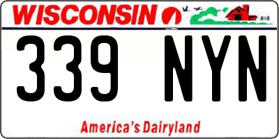 WI license plate 339NYN