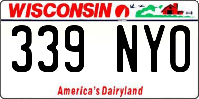 WI license plate 339NYO