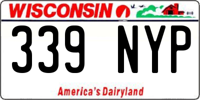 WI license plate 339NYP