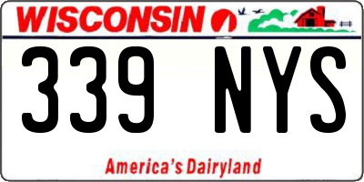 WI license plate 339NYS