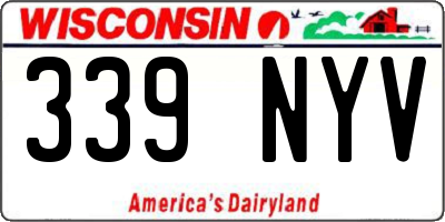 WI license plate 339NYV
