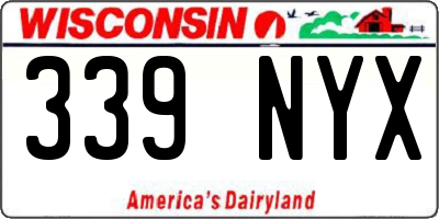 WI license plate 339NYX
