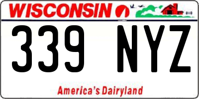 WI license plate 339NYZ
