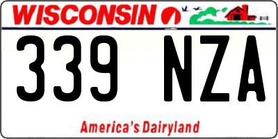 WI license plate 339NZA