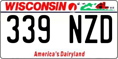 WI license plate 339NZD
