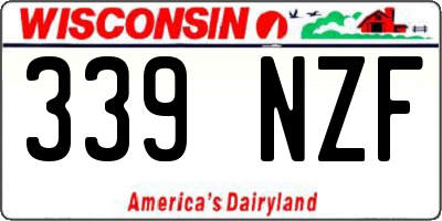 WI license plate 339NZF