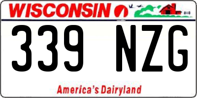 WI license plate 339NZG