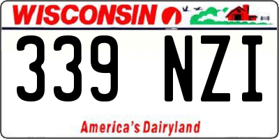 WI license plate 339NZI
