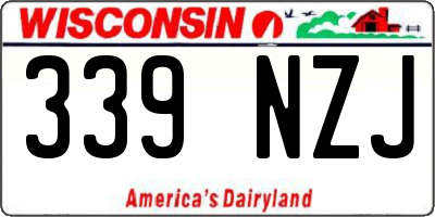 WI license plate 339NZJ