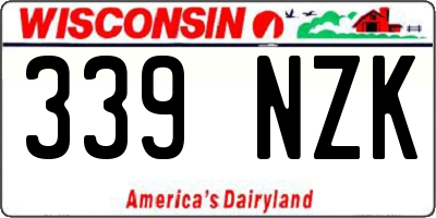 WI license plate 339NZK