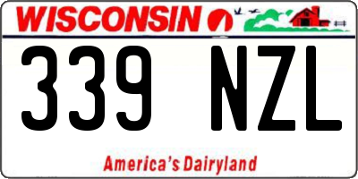 WI license plate 339NZL
