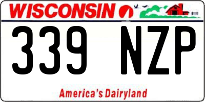 WI license plate 339NZP
