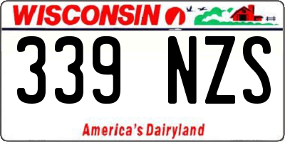 WI license plate 339NZS