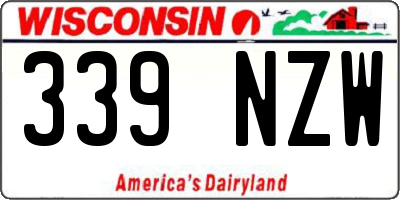 WI license plate 339NZW