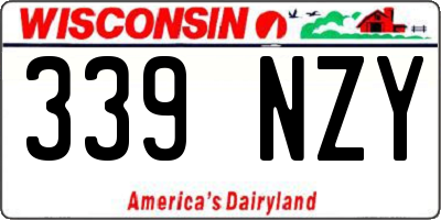 WI license plate 339NZY