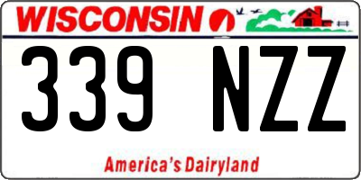 WI license plate 339NZZ