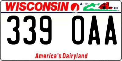 WI license plate 339OAA
