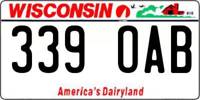 WI license plate 339OAB