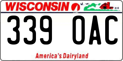 WI license plate 339OAC