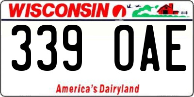 WI license plate 339OAE