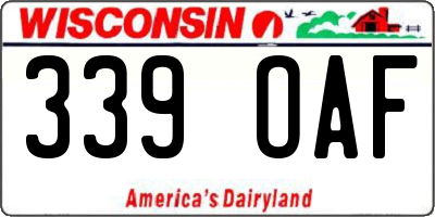 WI license plate 339OAF