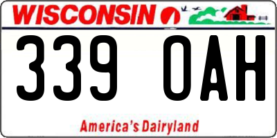 WI license plate 339OAH