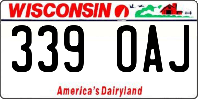 WI license plate 339OAJ