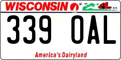 WI license plate 339OAL