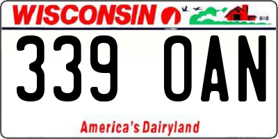 WI license plate 339OAN