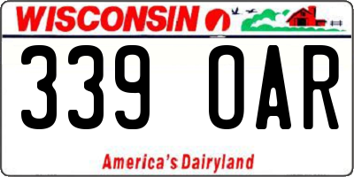 WI license plate 339OAR