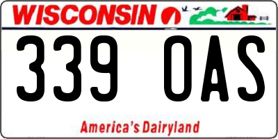 WI license plate 339OAS