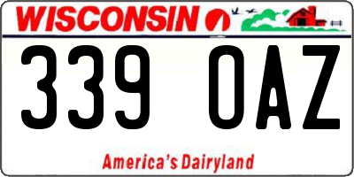 WI license plate 339OAZ
