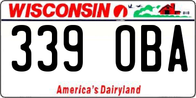 WI license plate 339OBA