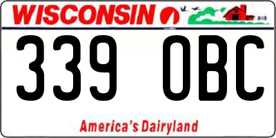WI license plate 339OBC