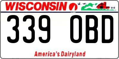 WI license plate 339OBD