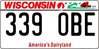 WI license plate 339OBE
