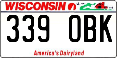 WI license plate 339OBK