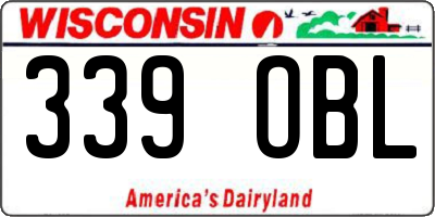 WI license plate 339OBL