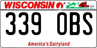 WI license plate 339OBS