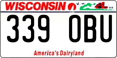 WI license plate 339OBU